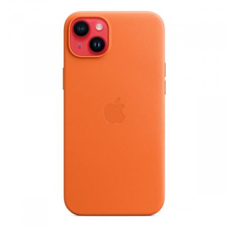 Чехол Leather Case MagSafe для Apple iPhone 14 Plus «Orange»