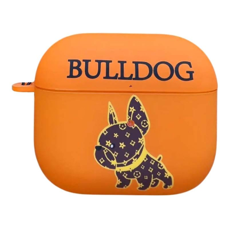 Чехол для AirPods Pro COQUE POUR Оранжевый с рисунком BULLDOG