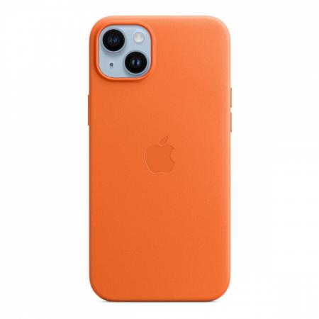 Чехол Leather Case MagSafe для Apple iPhone 14 Plus «Orange»