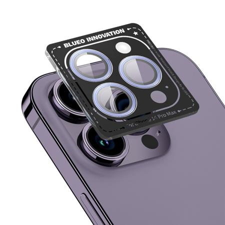 Защитное стекло для камеры iPhone 14 Pro/14 Pro Max BLUEO Camera lens ARMOR metal (3 шт. +install) 0.26 мм (NPB28-14Pro-PUR) Фиолетовый