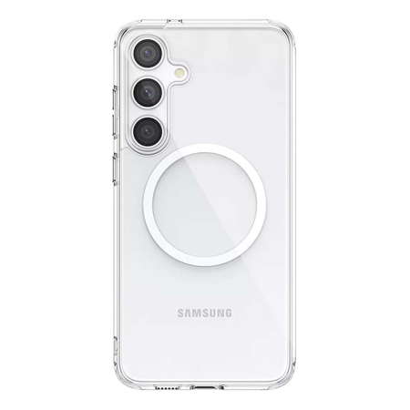 Чехол для Samsung S25 Plus Clear Case MagSafe Прозрачный