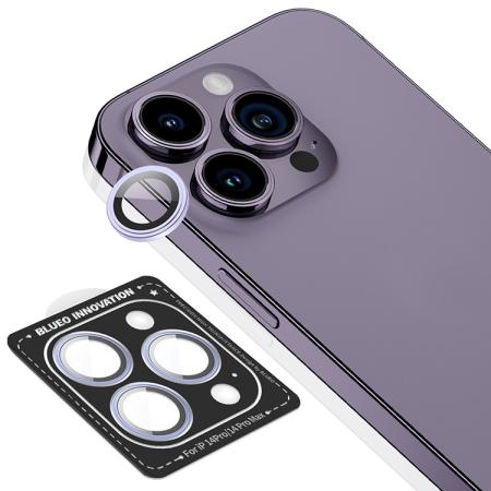 Защитное стекло для камеры iPhone 14 Pro/14 Pro Max BLUEO Camera lens ARMOR metal (3 шт. +install) 0.26 мм (NPB28-14Pro-PUR) Фиолетовый