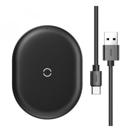 Беспроводное зарядное устройство Baseus Cobble Wireless Quick Charger 15W (WXYS-01) Black, черный