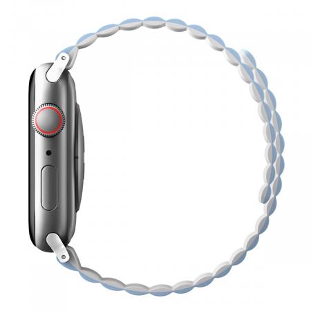 Ремешок UNIQ для Apple Watch 42/44/45/49 мм Revix reversible Magnetic (45MM-REVWHTBLU) Белый/Арктический синий