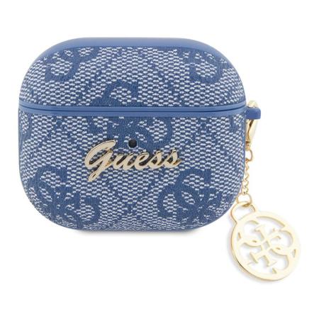 Чехол для Airpods 3 Guess PU leather 4G with metal logo and Heart charm (GUA3G4GSMB) Синий Чехол для Airpods 3 Guess PU leather 4G with metal logo and Heart charm (GUA3G4GSMB) Синий