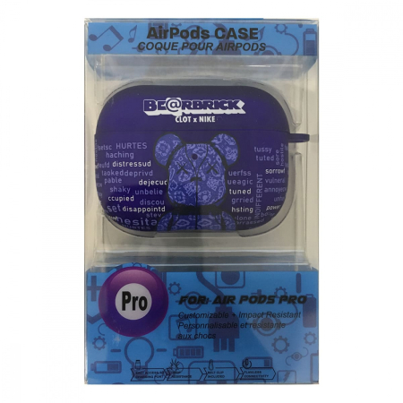 Чехол для AirPods Pro COQUE POUR Фиолетовый с рисунком Be@rbrick
