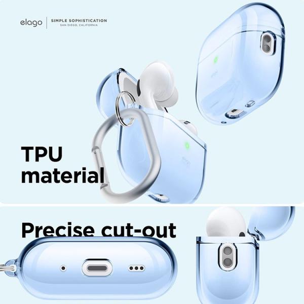 Чехол для Airpods Pro 2 Elago CLEAR HANG CASE (EAPP2CL-HANG-ABL) Прозрачный Голубой
