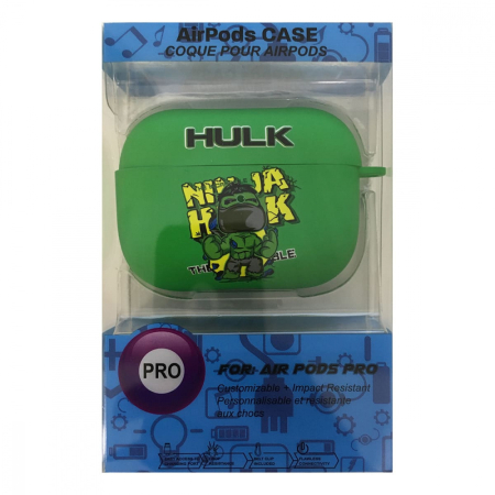Чехол для AirPods Pro COQUE POUR Зеленый с рисунком HULK Чехол для AirPods Pro COQUE POUR Зеленый с рисунком HULK