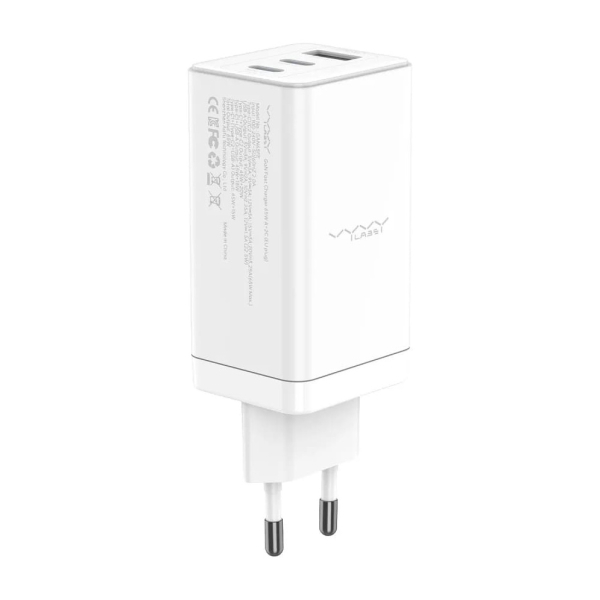 Сетевое зарядное устройство WiWU Vyvylabs Gan Fast Charger 65 Вт A+2C (GAN65EU-WH) Белый