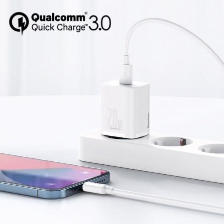 Зарядное устройство USB Type-C Baseus Super Si Quick Charger 1C 20 Вт EU (CCSUP-B02), белый