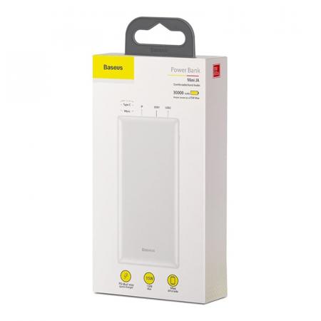 Внешний аккумулятор Baseus Fast charge 15W Mini JA 30000mAh (PPJAN-С02) Белый