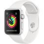 Apple Watch Series 3, 38 мм корпус из серебристого алюминия, спортивный ремешок белого цвета