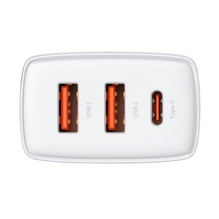 Зарядное устройство Baseus Compact Quick Charger 2 USB-A + USB Type-C 30 Вт EU (CCXJ-E02), белый