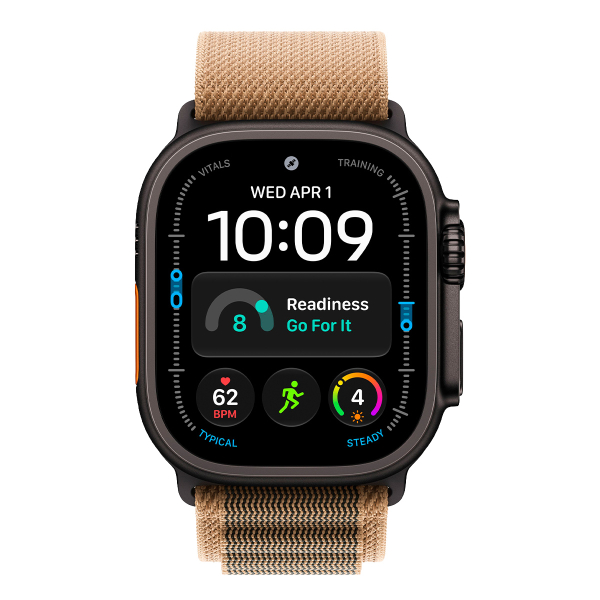 Apple Watch Ultra 4, 49 мм корпус из титана цвета «Black», ремешок Alpine Loop цвета «Desert» размера M