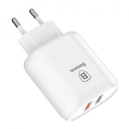 Зарядное устройство USB-A + USB Quick Charge 23 Вт Bojure Series (CCALL-AG02), белый