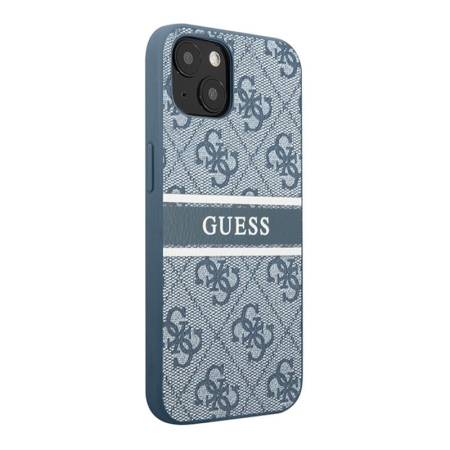Чехол Guess для iPhone 14 PU 4G Stripe printed logo Hard (GUHCP14S4GDBL) Синий Чехол Guess для iPhone 14 PU 4G Stripe printed logo Hard (GUHCP14S4GDBL) Синий