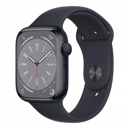 Apple Watch Series 8, 45 мм корпус из алюминия цвета «Midnight», ремешок Sport Band размера S/M цвета «Midnight»