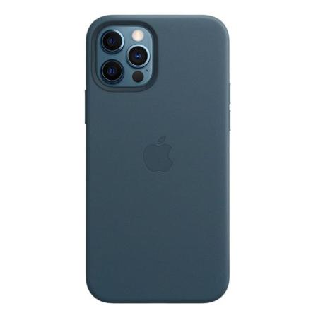 Чехол Leather Case MagSafe для Apple iPhone 12/12 Pro Blue Lake, голубое озеро