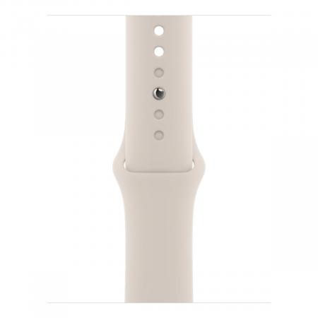 Apple Watch SE (2022), 40 мм корпус из алюминия цвета «Silver», ремешок Sport Band размера S/M цвета «Starlight» Apple Watch SE (2022), 40 мм корпус из алюминия цвета «Silver», ремешок Sport Band размера S/M цвета «Starlight»