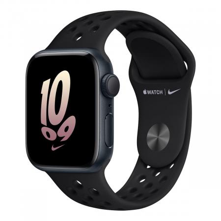 Apple Watch Nike SE (2022), 40 мм корпус из алюминия цвета «Midnight», ремешок Nike Sport Band размера S/M цвета «Black/Black» Apple Watch Nike SE (2022), 40 мм корпус из алюминия цвета «Midnight», ремешок Nike Sport Band размера S/M цвета «Black/Black»