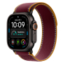 Apple Watch Ultra 4, 49 мм корпус из титана цвета «Black», ремешок Trail Loop цвета «Burgundy» размера M/L