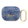 Чехол Guess для Airpods Pro PU leather 4G с карабином и металлическим логотипом (GUAP4GSMB) Синий