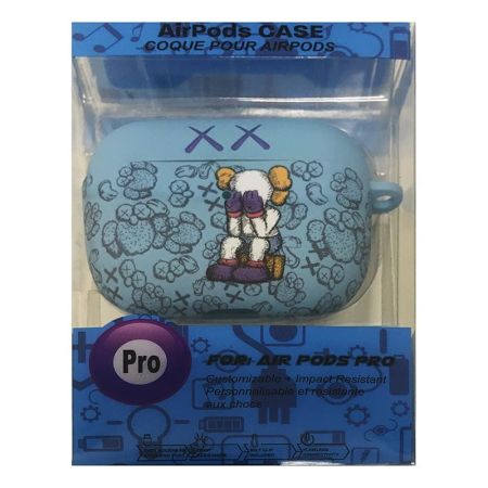 Чехол для AirPods Pro COQUE POUR Голубой с рисунком