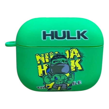 Чехол для AirPods Pro COQUE POUR Зеленый с рисунком HULK Чехол для AirPods Pro COQUE POUR Зеленый с рисунком HULK