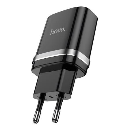 Зарядное устройство hoco. USB-A Indicator single port safety charger (N1), черный