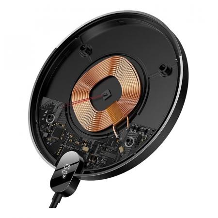 Беспроводное зарядное устройство Baseus Digital LED Display Gen 2 15W CCED000001 (BS-W526) Black, черный