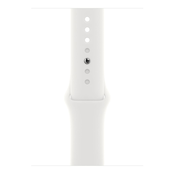 Apple Watch SE (2022), 40 мм корпус из алюминия цвета «Silver», ремешок Sport Band размера M/L цвета «White»