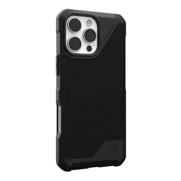 Чехол с поддержкой MAGSAFE Uag Metropolis LT ткань Kevlar для iPhone 16 Pro Max 6.9", цвет черный  (Kevlar Black)