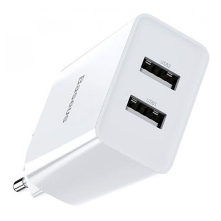 Зарядное устройство Baseus Speed Mini Dual USB Charger 10,5 Вт TC-012 (CCFS-R02), белый