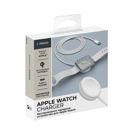 Беспроводное зарядное устройство Deppa A-watch Type-C (24022) White, белый