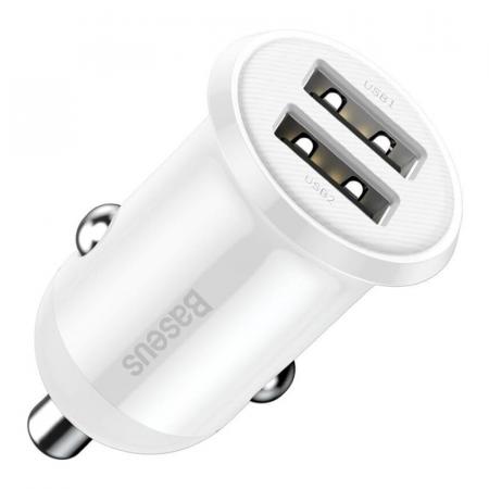 Автомобильное зарядное устройство Baseus car charger Grain Pro Dual USB 4.8A (CCALLP-02) Белый