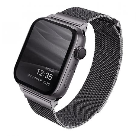 Ремешок UNIQ для Apple Watch 38/40/41 мм Dante Strap Mesh Steel (40MM-DANGRP) Графитовый