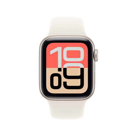 Apple Watch SE 3 (2025), 40 мм корпус из алюминия цвета «Starlight», ремешок Sport Band размера S/M цвета «Starlight»