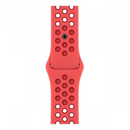 Apple Watch Nike SE (2022), 40 мм корпус из алюминия цвета «Starlight», ремешок Nike Sport Band размера S/M цвета «Bright Crimson/Gym Red» Apple Watch Nike SE (2022), 40 мм корпус из алюминия цвета «Starlight», ремешок Nike Sport Band размера S/M цвета «Bright Crimson/Gym Red»