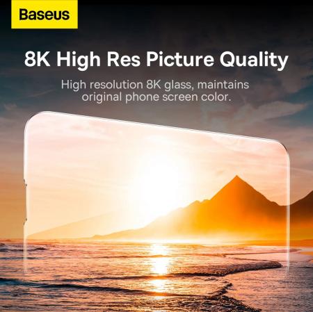 Стекло для iPhone 14 Plus/13 Pro Max Baseus Crystal glass 1шт +EasyStick (SGBL100202) Прозрачное