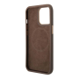 Чехол Guess для iPhone 13 Pro Max чехол MagSafe PU 4G Plate metal logo Hard Brown, коричневый