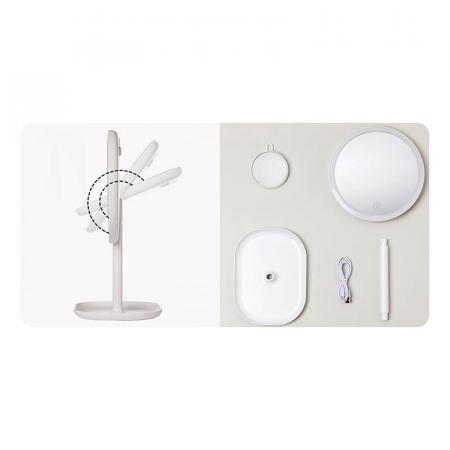 Зеркало Xiaomi косметическое для макияжа с подсветкой Jordan & Judy LED Makeup double Mirror (NV529) Белый