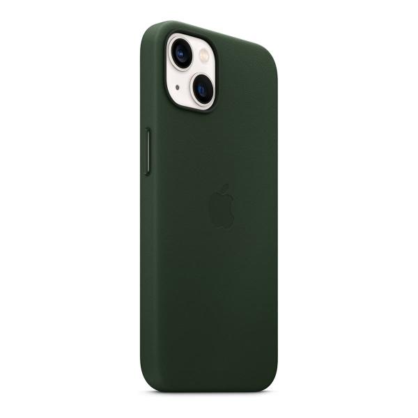 Чехол Leather Case MagSafe для Apple iPhone 13, кожа, «зелёная секвойя»