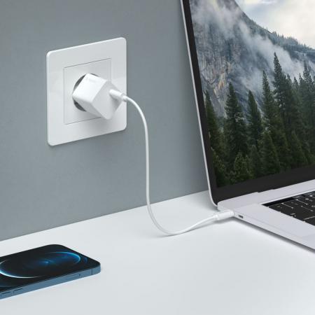 Зарядное устройство Deppa Wall Charger GaN USB Type-C, Power Delivery, 20 Вт (11400), белый