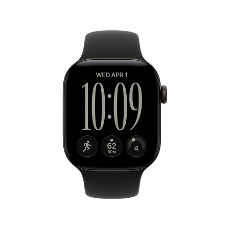 Apple Watch Series 12, 42 мм корпус из алюминия цвета «Black», ремешок Sport Band размера M/L цвета «Black»