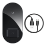 Беспроводное зарядное устройство Baseus 2в1 Simple Wireless Charger (BS-W508 WXJK-CA02) Black, черный
