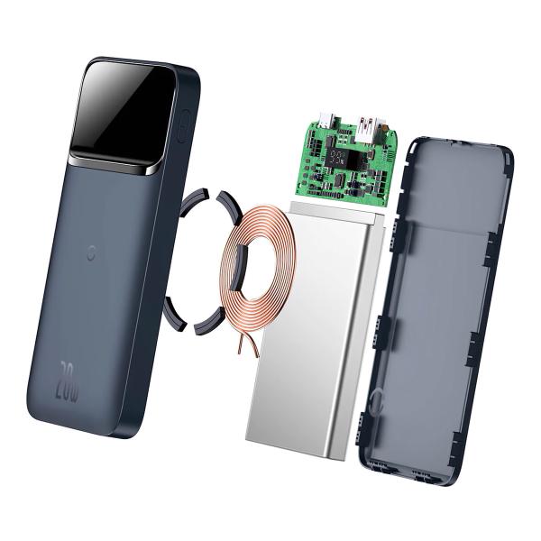 Внешний аккумулятор Baseus Magnetic Wireless Fast Charging Power Bank 10000mAh 20W PPCX010201 (PPCXW10-C) Синий
