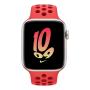 Apple Watch Nike SE (2022), 44 мм корпус из алюминия цвета «Starlight», ремешок Nike Sport Band размера S/M цвета «Bright Crimson/Gym Red» Apple Watch Nike SE (2022), 44 мм корпус из алюминия цвета «Starlight», ремешок Nike Sport Band размера S/M цвета «Bright Crimson/Gym Red»