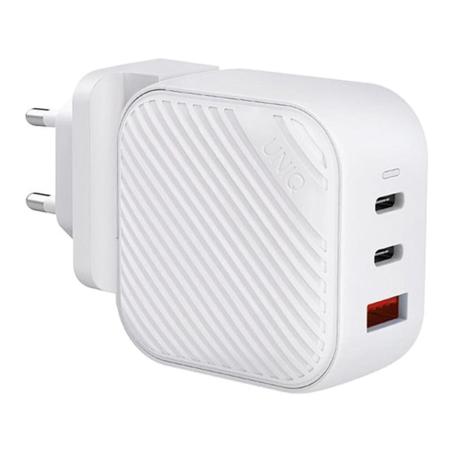 Зарядное устройство UNIQ Verge Pro 66 Вт GaN, USB-A + 2 USB Type-C, белый