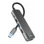 Type-C хаб hoco. для Macbook HDMI+USB3.0+USB2.0+RJ45+PD (HB23) Черный